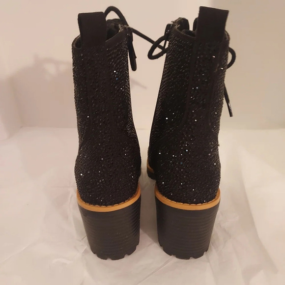 INC Samira 2 Black Rhinestone Almond Toe Mid-Calf Boots in Size 5.5 M - Picture 7 of 10
